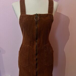Altar'd State Brown Ribbed Sheath Mini Dress